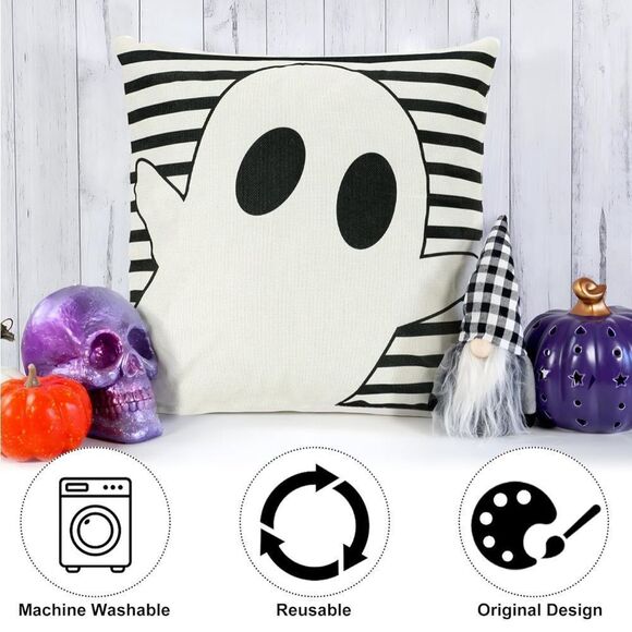 Halloween Ghost and Spooky Pillow Covers - Picture 3 of 4